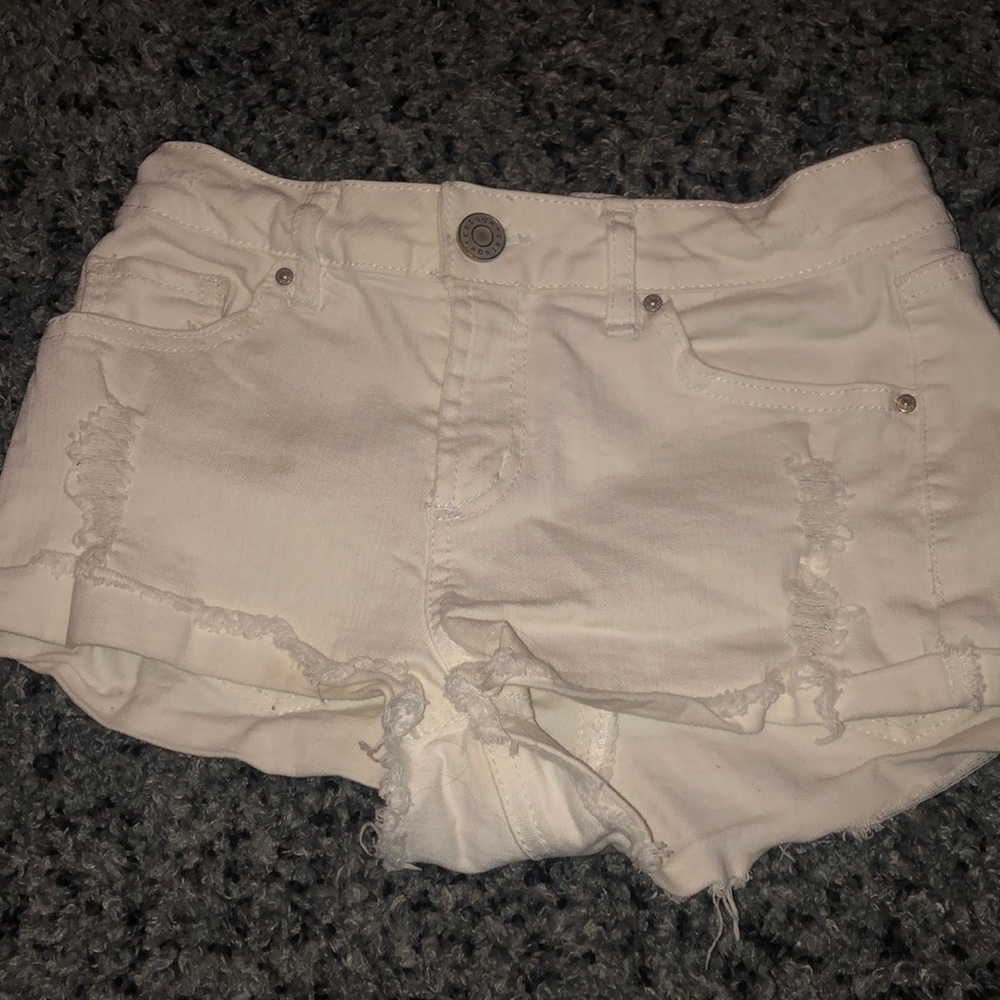 White denim shorts
